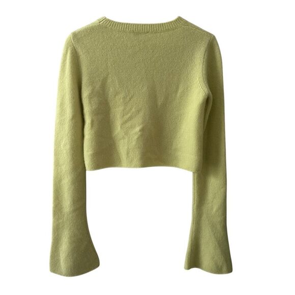 LAPOINTE Airy Cashmere-Silk Crewneck Flare-Sleeve Crop Sweater - Picture 4 of 4